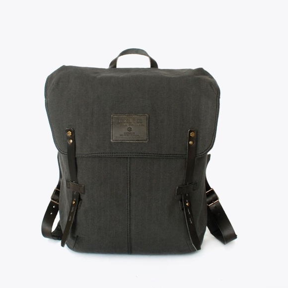 Ideal & Co. Arrimal Canvas & Leather Travel Backpack Made in Portugal NWT - Picture 7 of 8